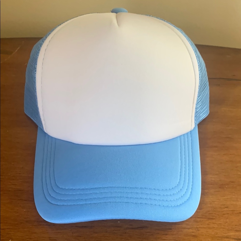 Blue and White Hat